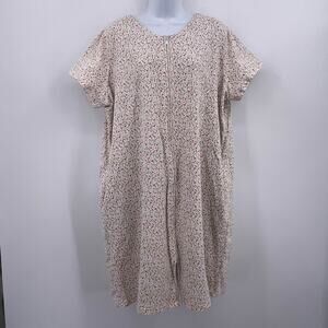 Classic Elements Sz 1X Zip Front Short Sleeve Housecoat Robe Loungewear Floral
